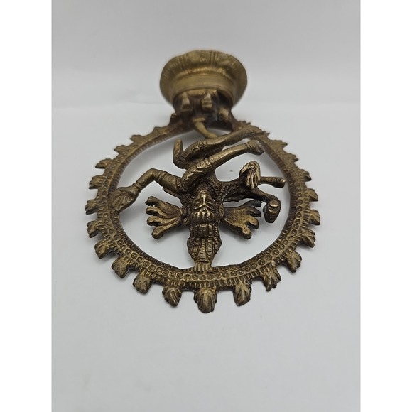 VINTAGE Shiny Dancing Shiva Nataraja Shiva‎ Hindu God Brass Statue 4" - Picture 4 of 16